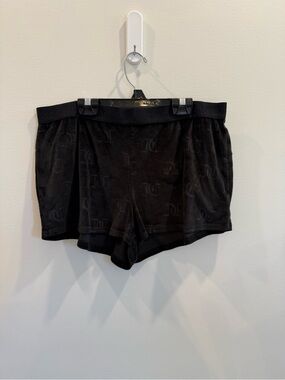 Juicy Couture Black Velour Shorts Y2K Whimsigoth fairy grunge goth size Large
